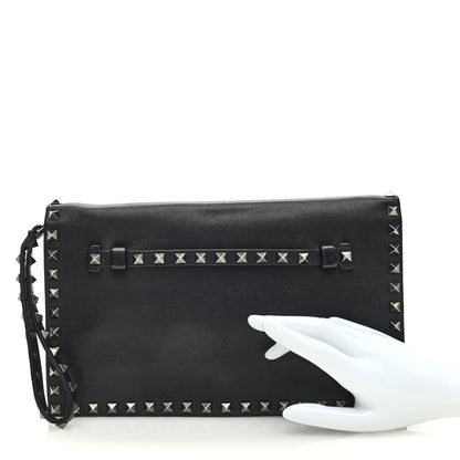 Valentino Garavani Nappa Rockstud Wristlet Clutch Black 2 of 9