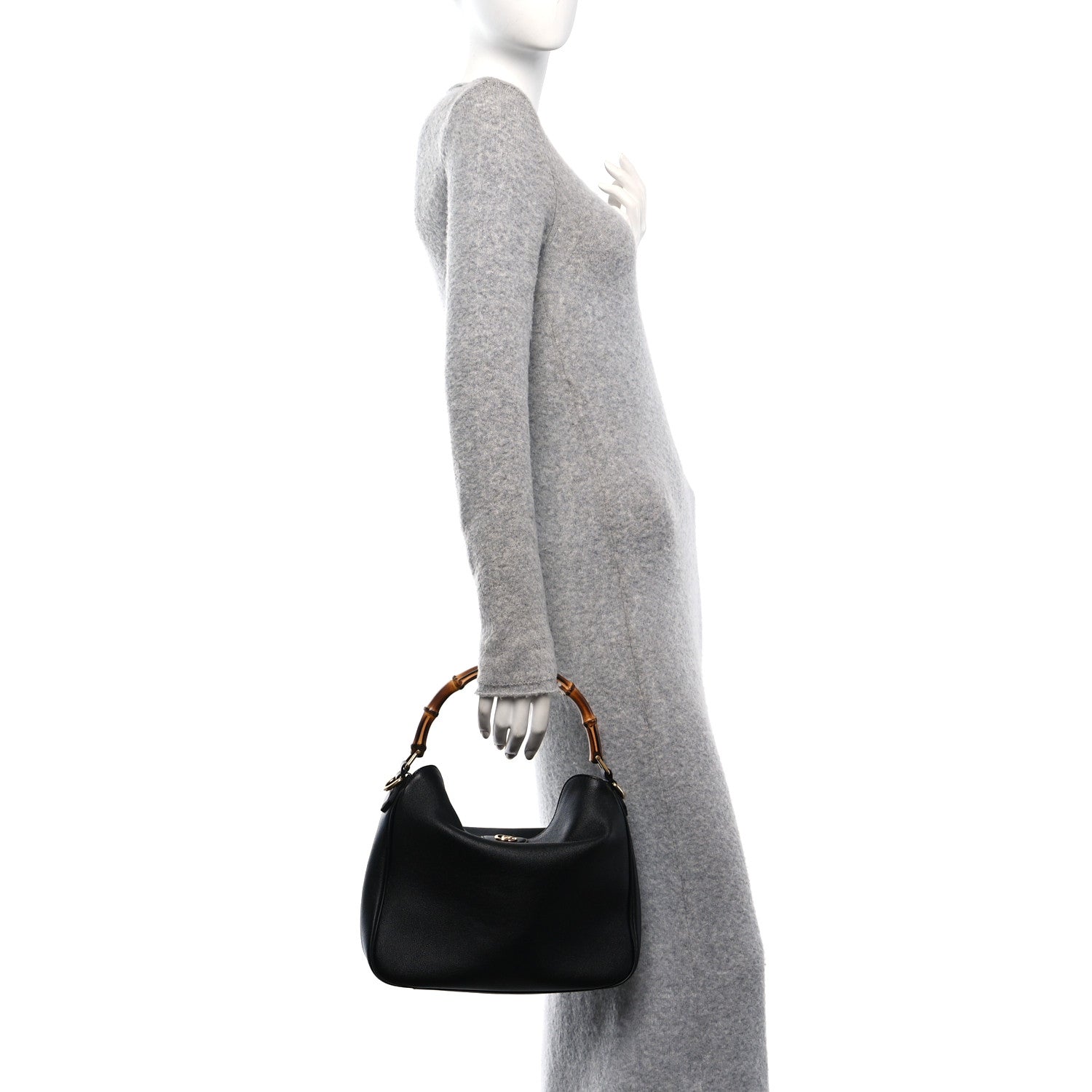 Gucci Softy Wonka Textured Dollar Calfskin Medium Diana Shoulder Bag Black 2 of 10