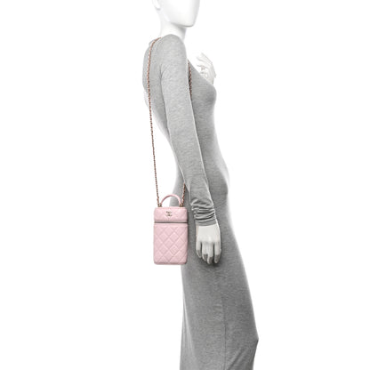 Chanel Lambskin Quilted Vertical Vanity Case With Chain Light Pink 2 of 14