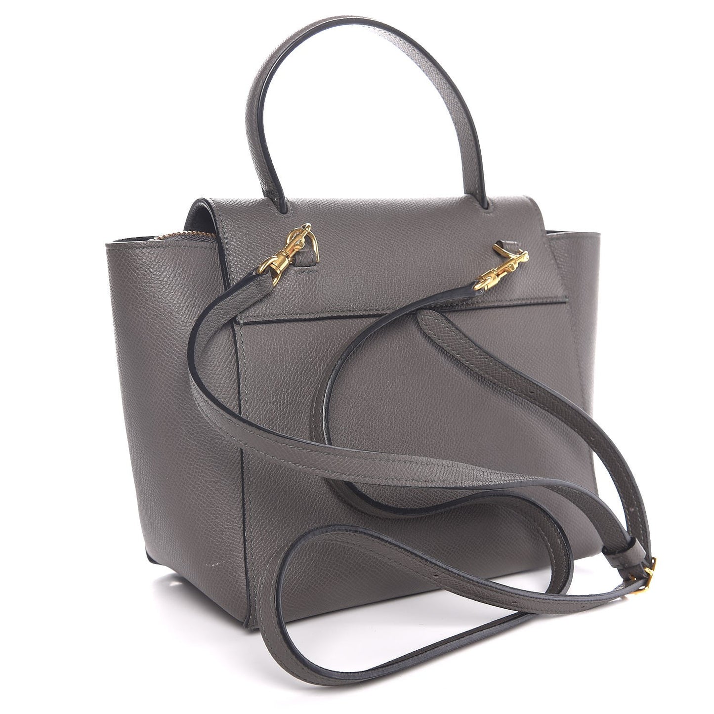 Grained Calfskin Nano Belt Bag Grey