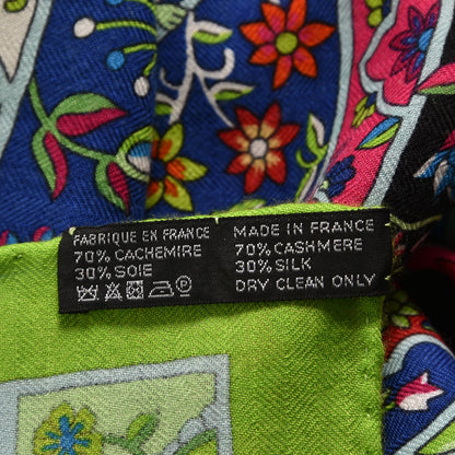 Hermes Cashmere Silk Au Pays De Oiseaux Fleurs Shawl 140 7 of 7