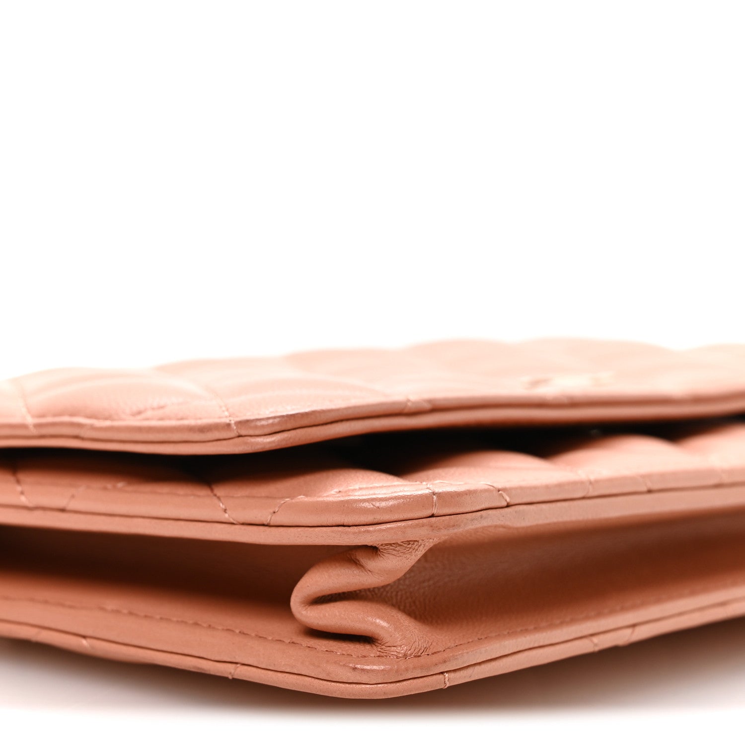 Chanel Lambskin Quilted Wallet on Chain WOC Salmon Pink 10 of 12