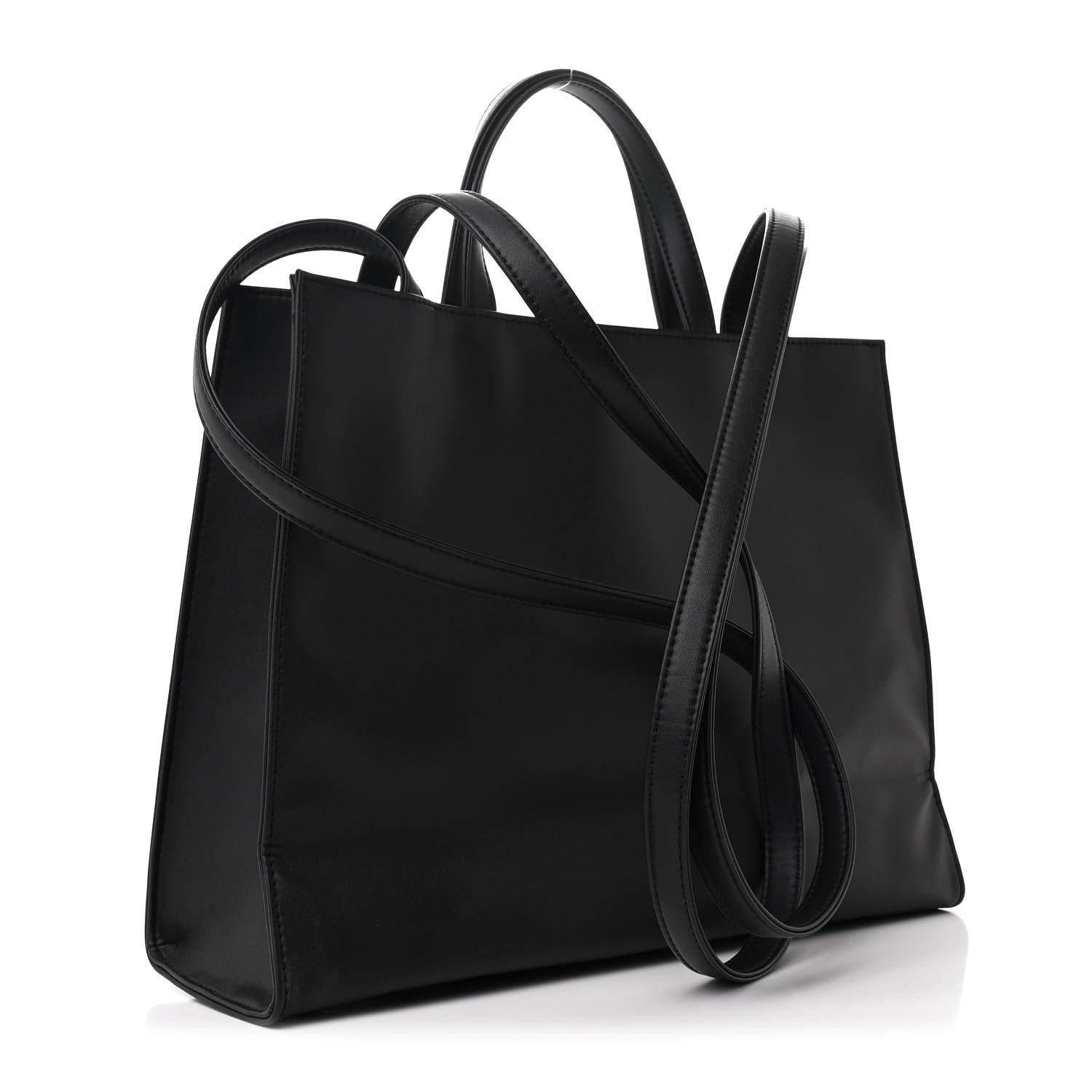 Telfar Vegan Leather Medium Shopping Bag Black 3 of 9