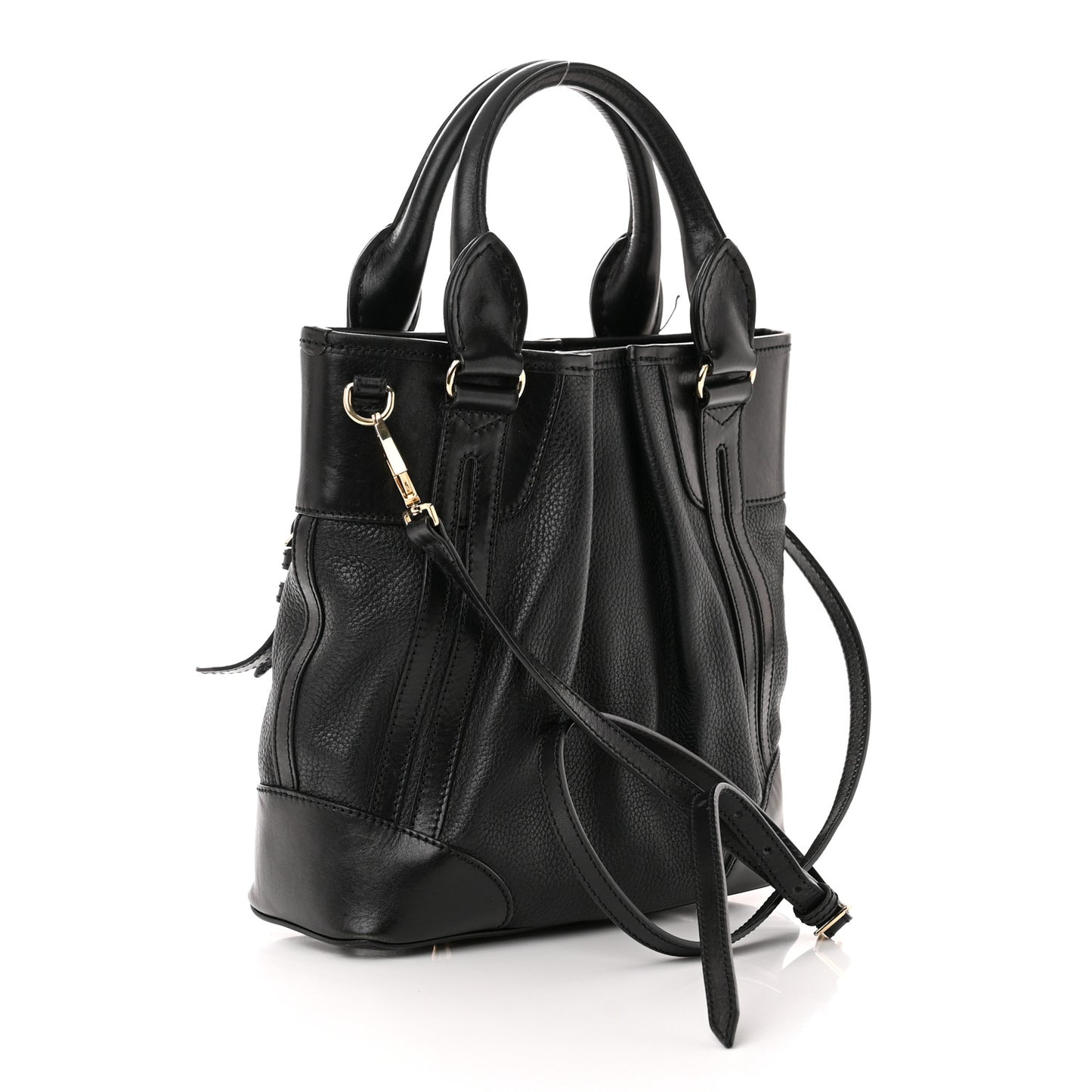 Calfskin Medium Whipstitch Tote Black