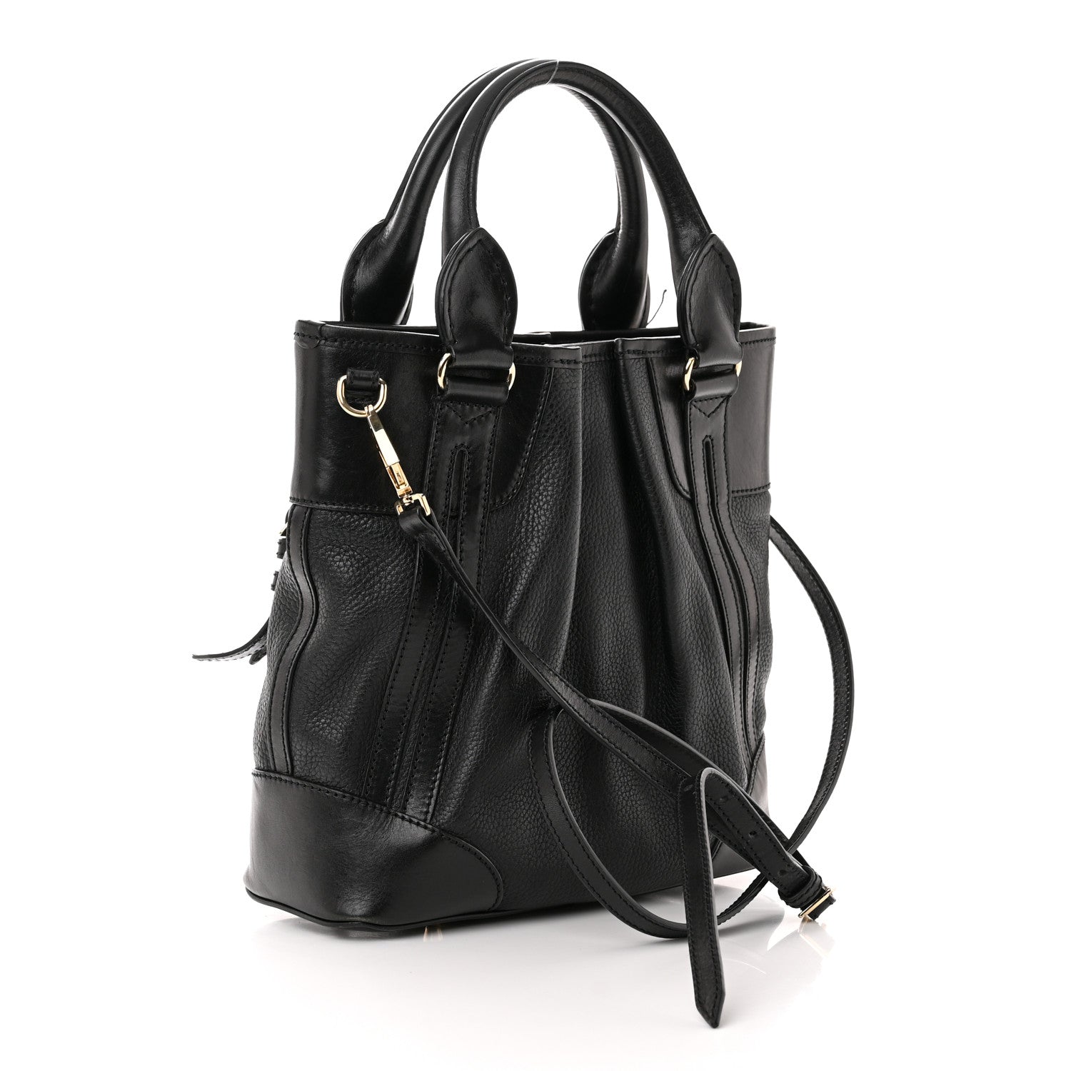 Burberry Calfskin Medium Whipstitch Tote Black 3 of 14