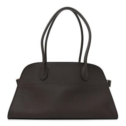 The Row Matte Grained Calfskin Margaux Shoulder 12 Deep Brown 1 of 9