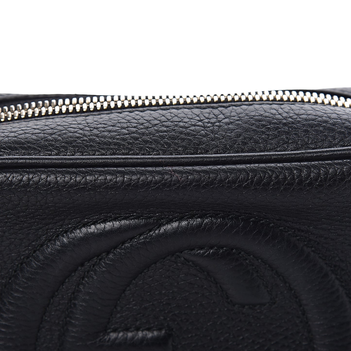 Pebbled Calfskin Small Soho Disco Bag Black