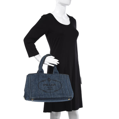 Prada Denim Logo Tote 2 of 13