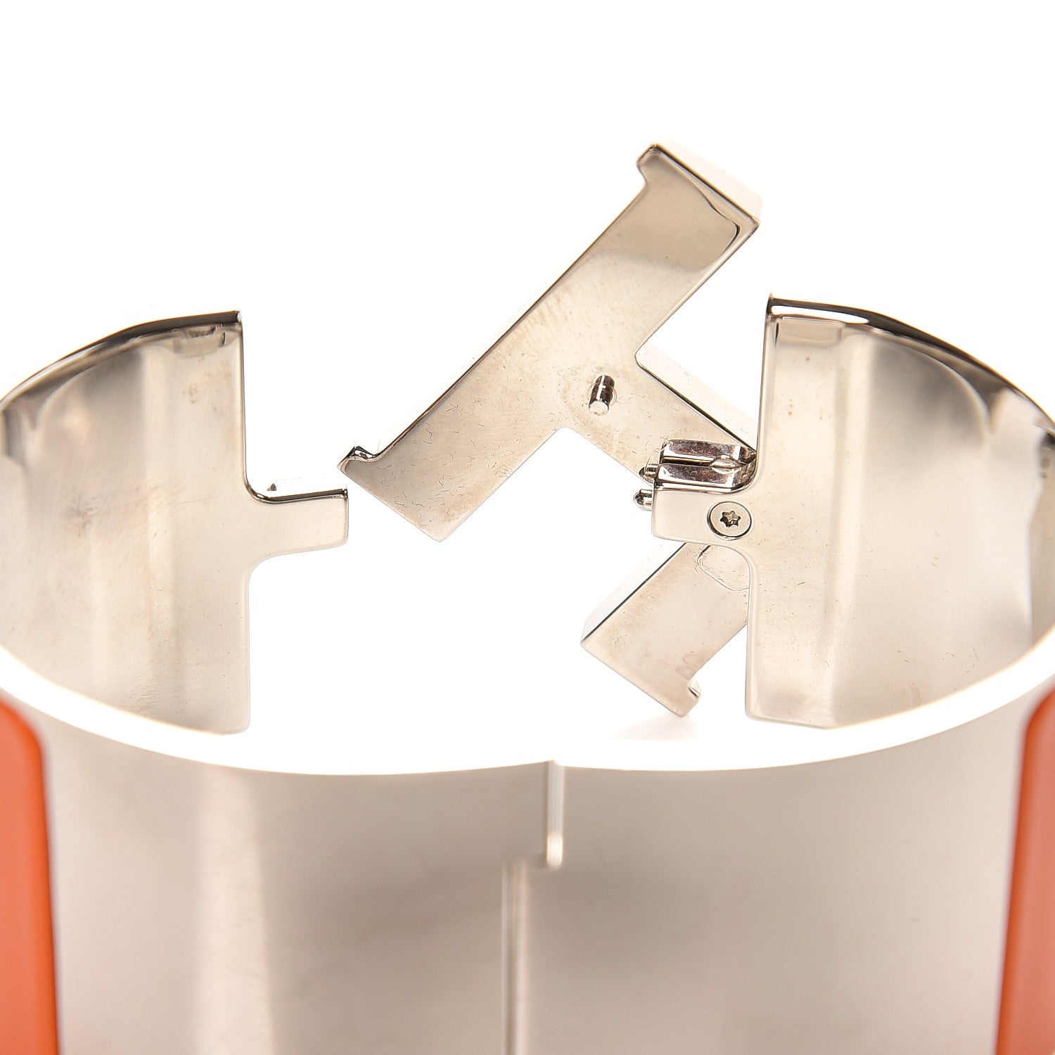Hermes Enamel Extra Wide Clic Clac H Bracelet GM Orange 4 of 5