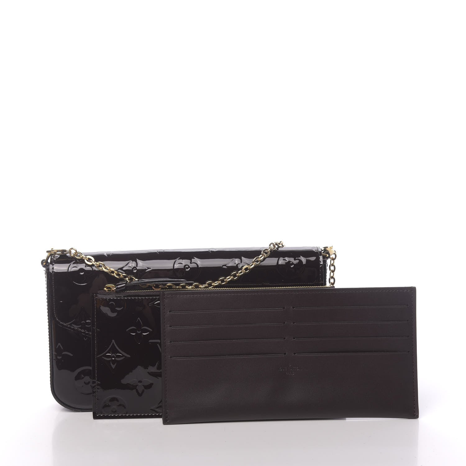 Louis Vuitton Vernis Pochette Felicie Chain Wallet Amarante 2 of 9