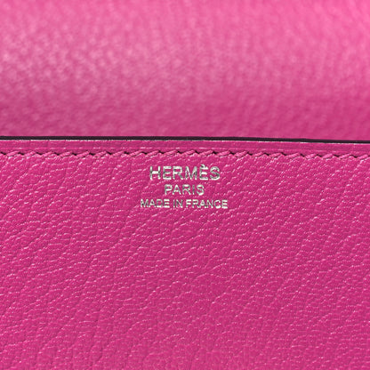 Hermes Chevre Mysore Enamel Cinhetic Boxy Top Handle Bag Rose Pourpre 6 of 10