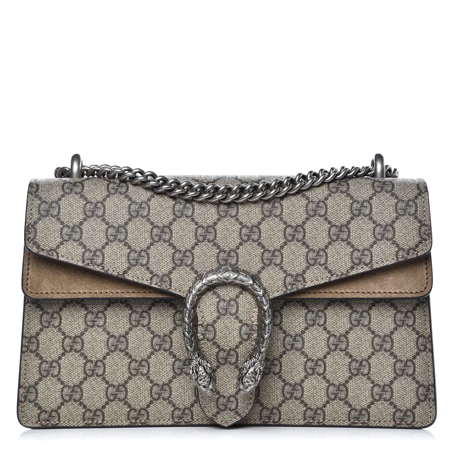 Gucci GG Supreme Monogram Small Dionysus Shoulder Bag Taupe 1 of 7