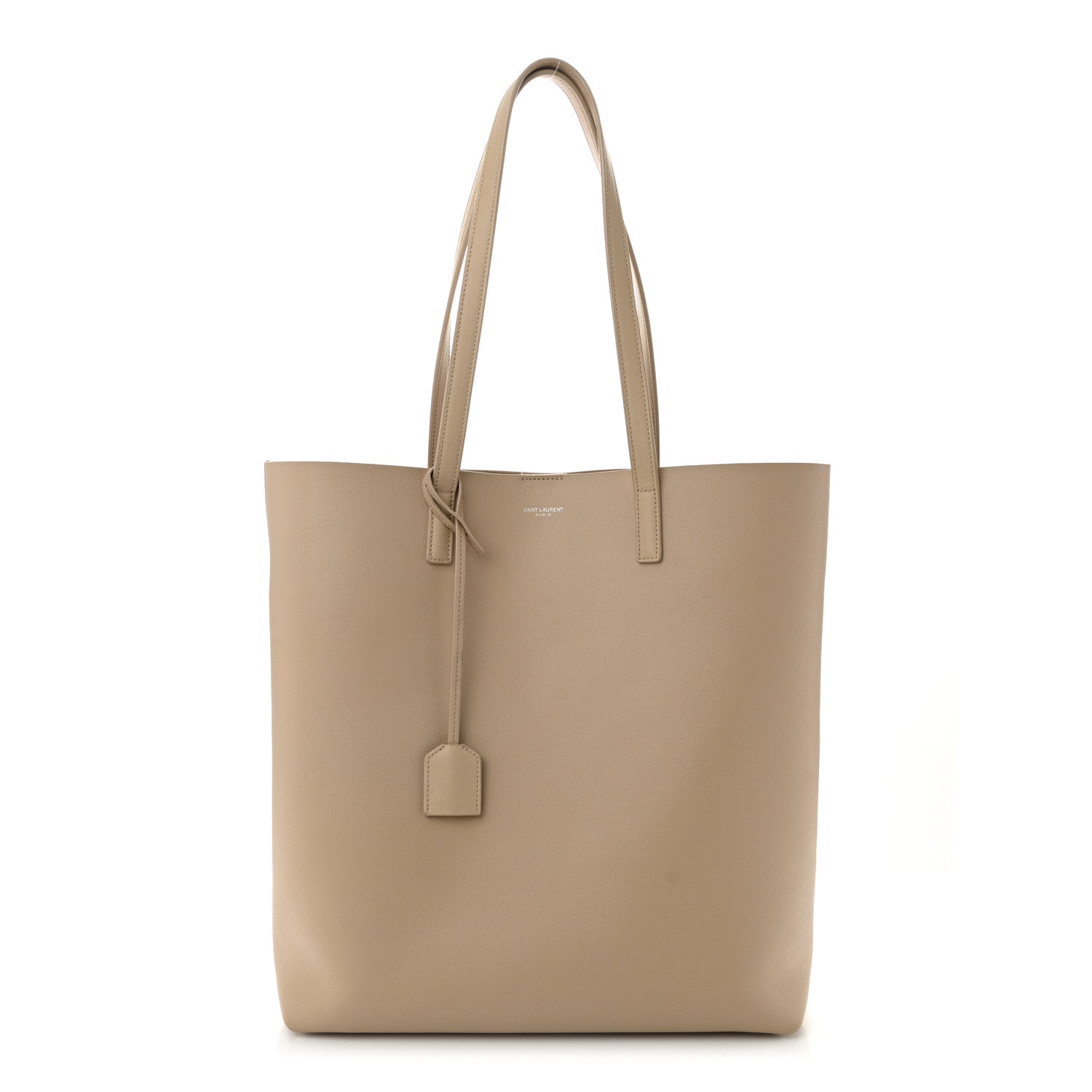 Saint Laurent Calfskin North-South Shopping Tote  Dark Beige 1 of 11