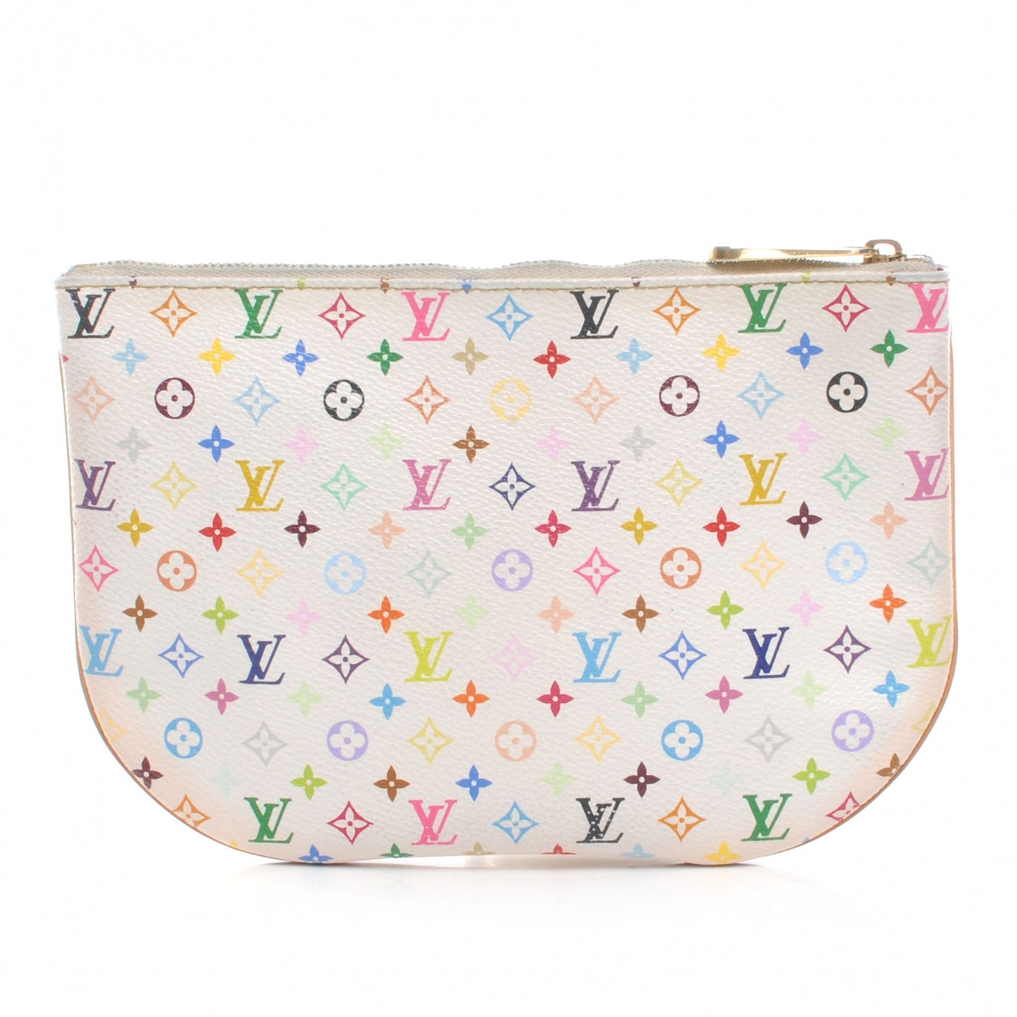 Monogram Multicolor Pochette Plate GM White