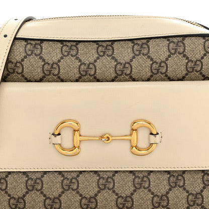 Gucci GG Supreme Monogram Small Horsebit 1955 Shoulder Bag Beige Mystic White 8 of 12