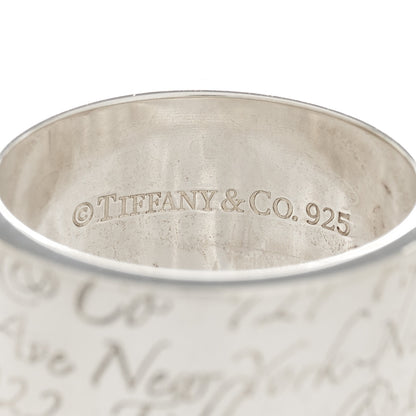 Tiffany Sterling Silver 10mm Notes Wide Ring 54 7 4 of 4