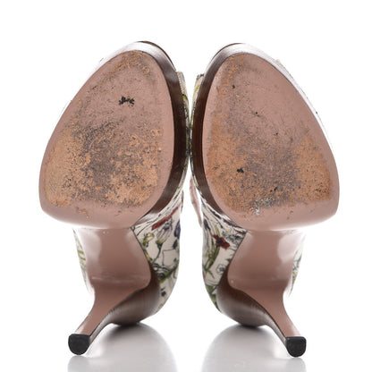 Gucci Canvas Flora Infinity Lisbeth Pumps 37 White Multicolor Acero 7 of 10