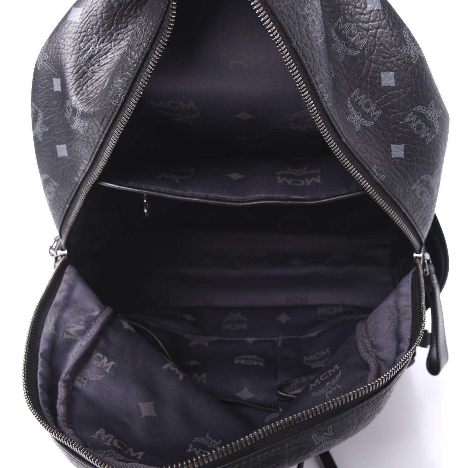 MCM Visetos Medium Studded Dual Stark Backpack Black 4 of 8