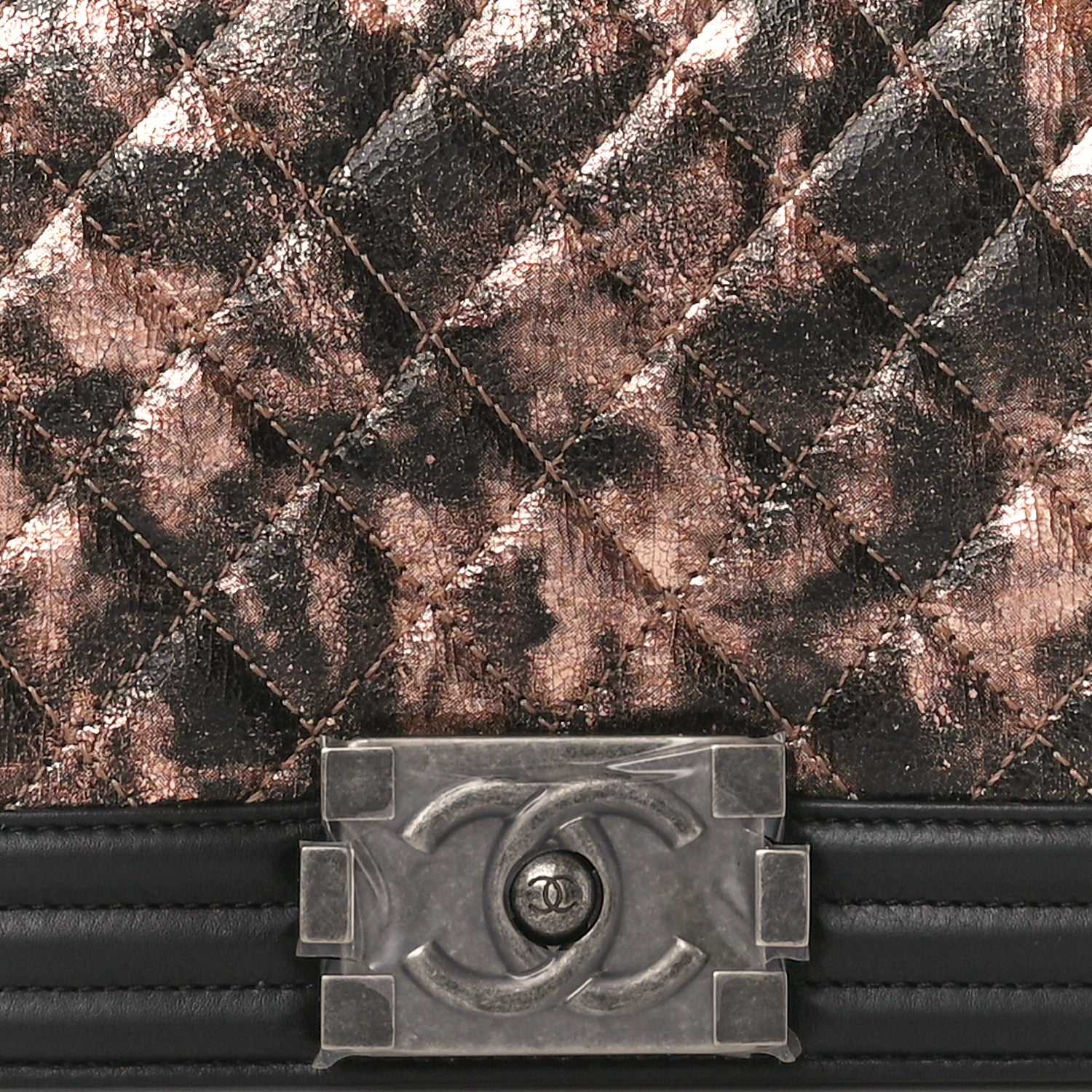 Chanel Cracked Metallic Calfskin Quilted Medium Boy Flap Black 8 of 12
