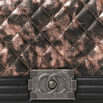 Chanel Cracked Metallic Calfskin Quilted Medium Boy Flap Black 8 of 12