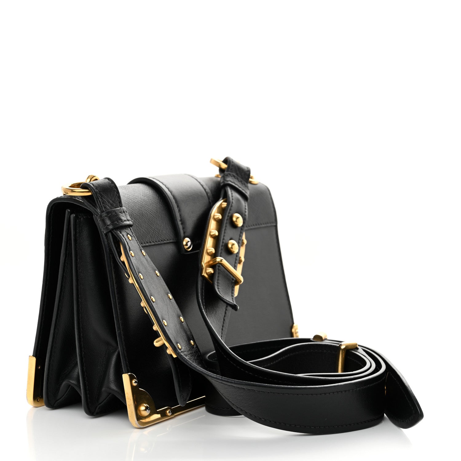 Prada City Calf Saffiano Cahier Bag Black 3 of 13