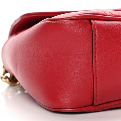 Gucci Calfskin Matelasse Small GG Marmont Shoulder Bag Hibiscus Red 8 of 9