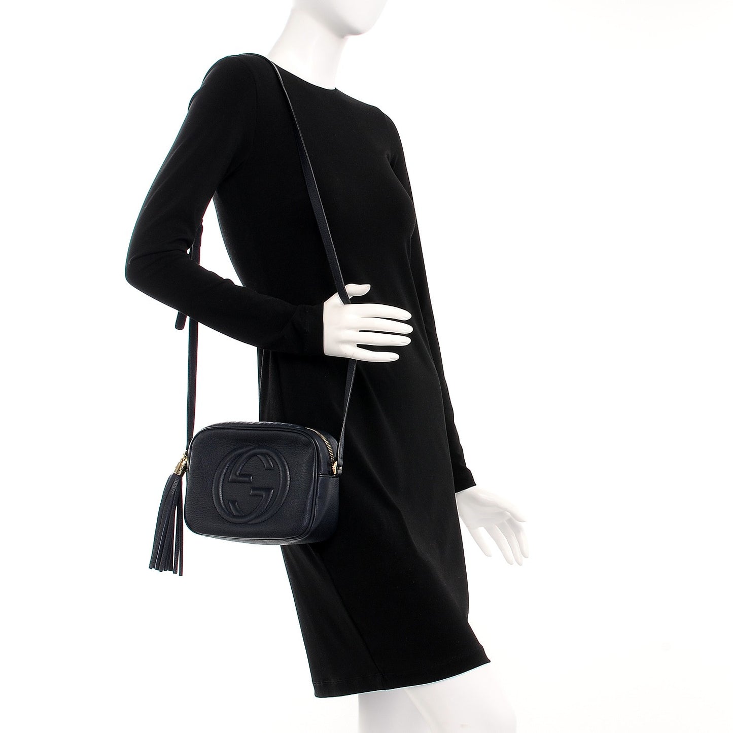 Pebbled Calfskin Small Soho Disco Bag Blue