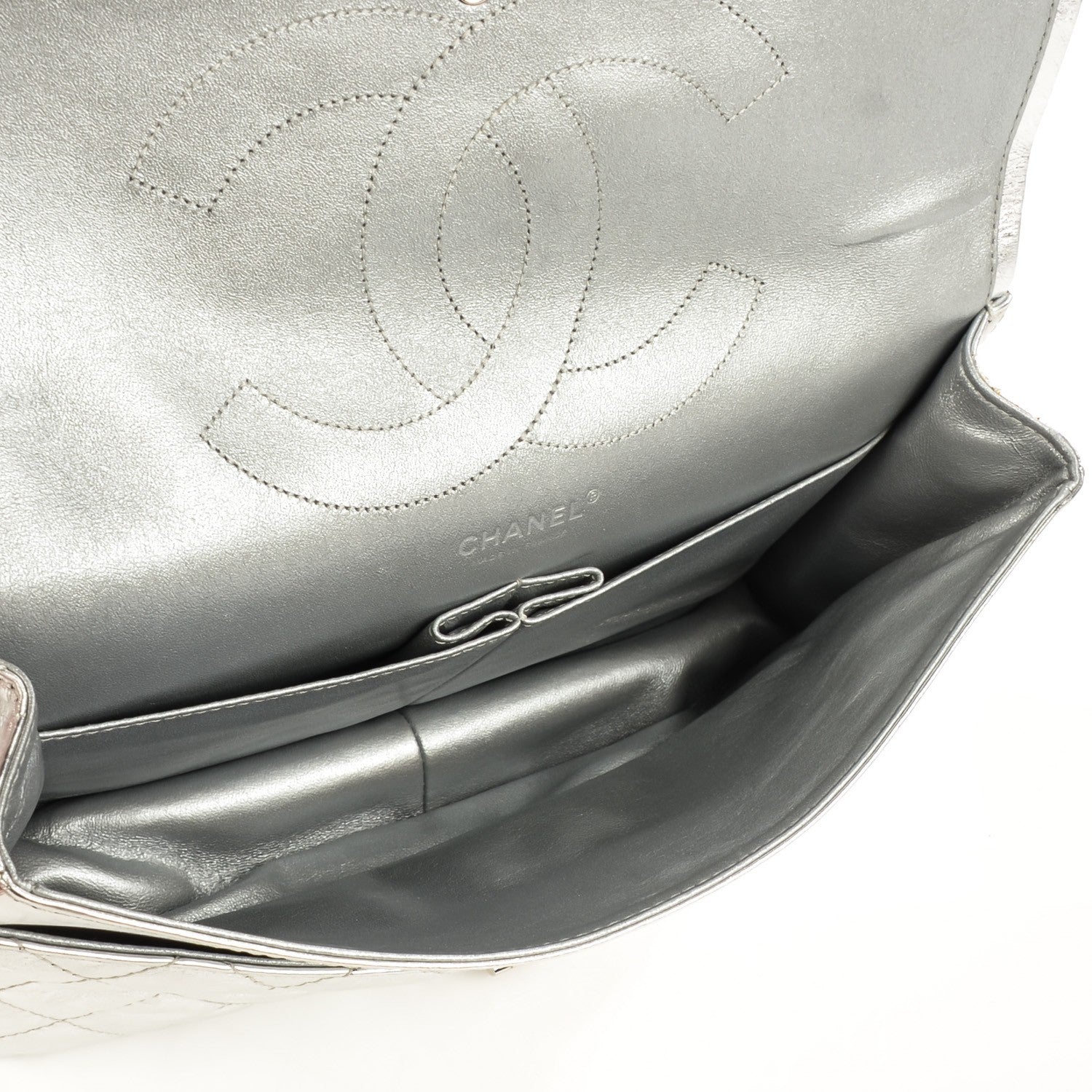 Chanel Metallic Aged Calfskin Quilted 2.55 Reissue 227 Flap Silver 9 of 17