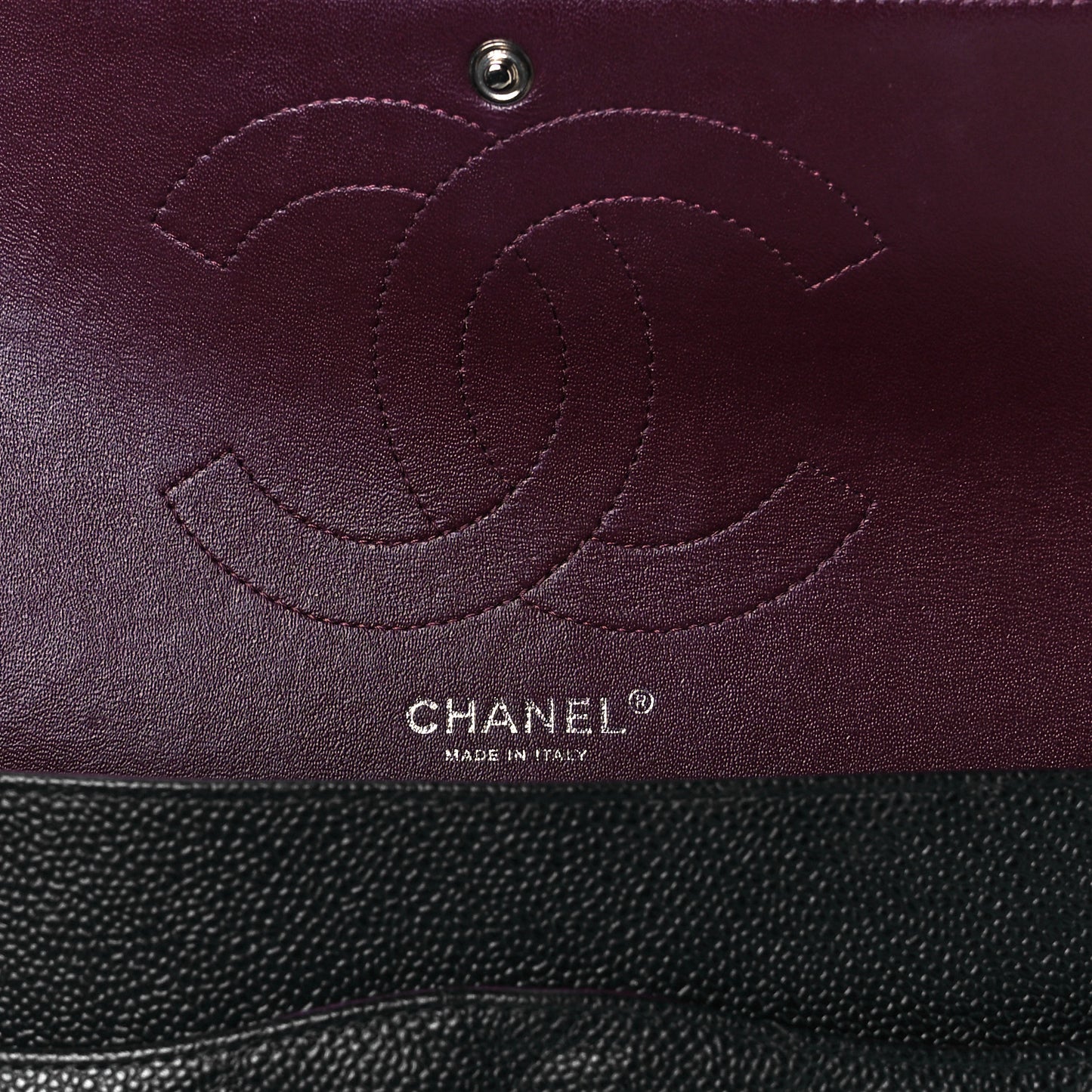 Caviar Quilted Jumbo Double Flap Black
