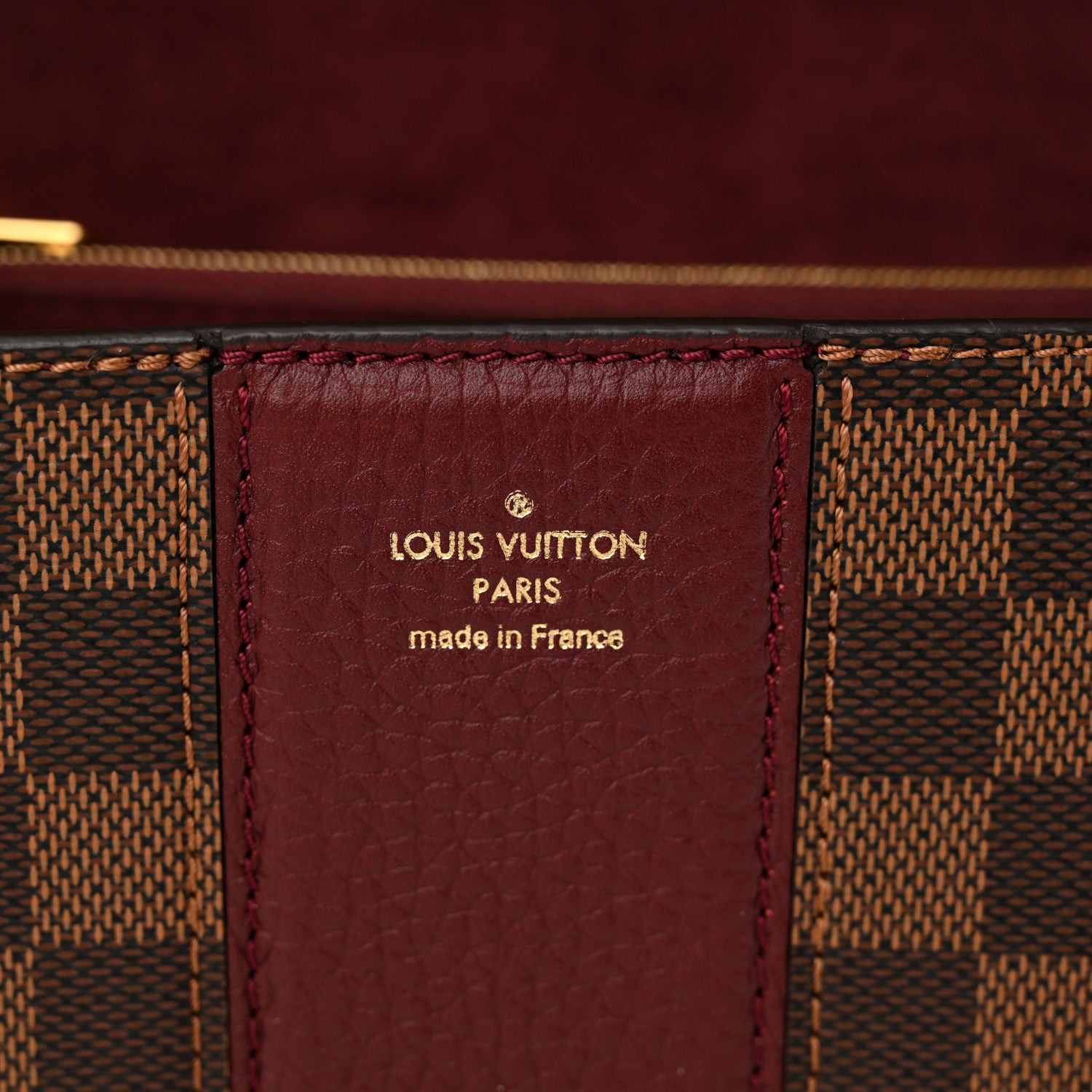 Louis Vuitton Damier Ebene Cuir Taurillon Wight Bordeaux 6 of 9