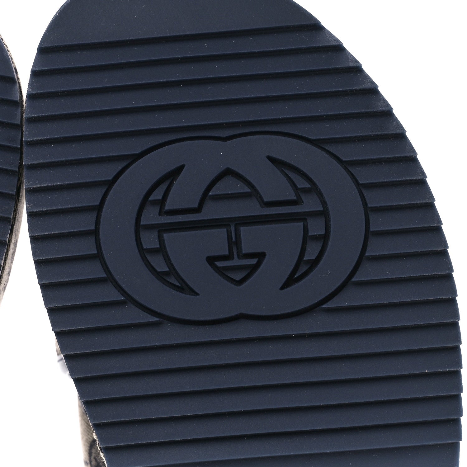 Gucci Monogram Criss Cross Platform Slide Sandals 37 Beige Blue 7 of 9