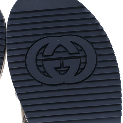 Gucci Monogram Criss Cross Platform Slide Sandals 37 Beige Blue 7 of 9