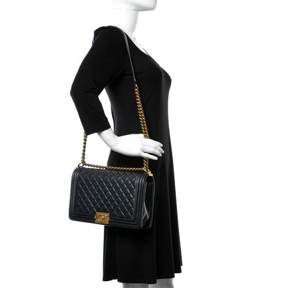 Chanel Metallic Lambskin Quilted New Medium Boy Flap Black 2 of 11