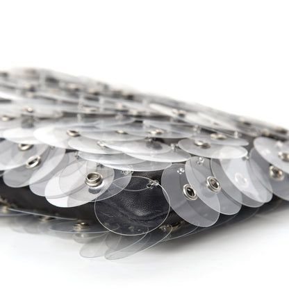 Prada Calfskin Chained Sequin Crossbody Black Transparent 7 of 10