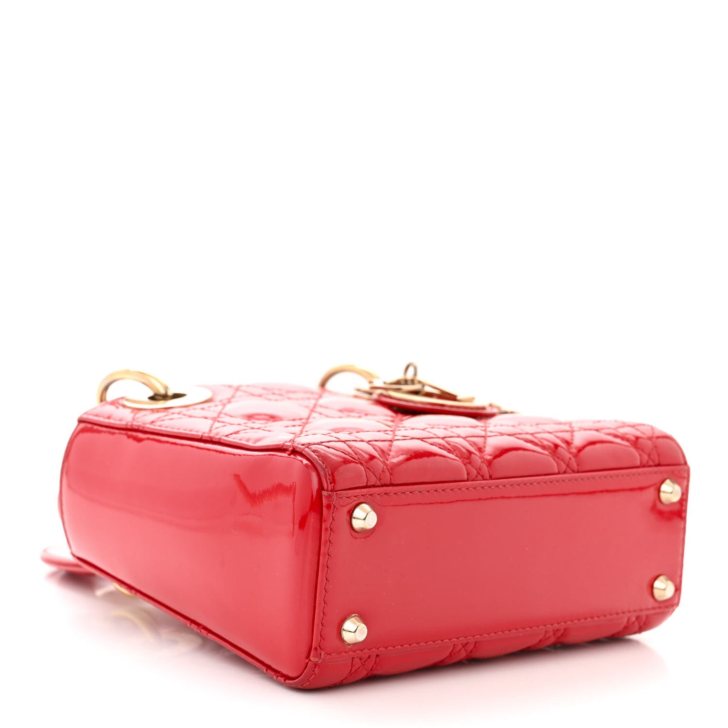 Patent Cannage Mini Lady Dior Red
