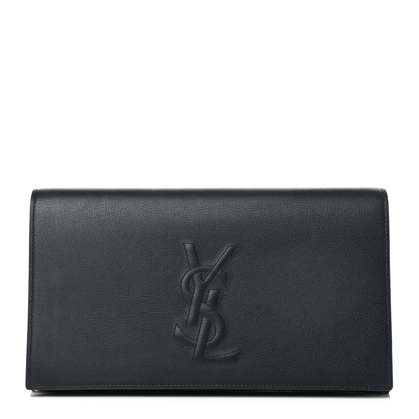 Calfskin Monogram Large Belle De Jour Clutch Navy