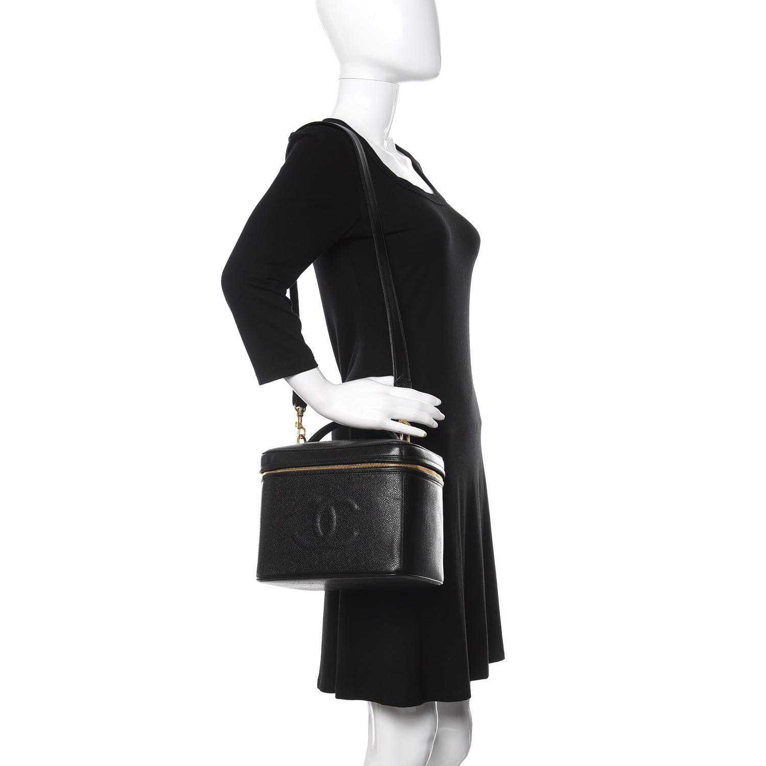 Chanel Caviar CC Vanity Train Case Black 2 of 10