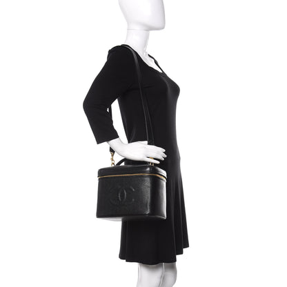 Chanel Caviar CC Vanity Train Case Black 2 of 10