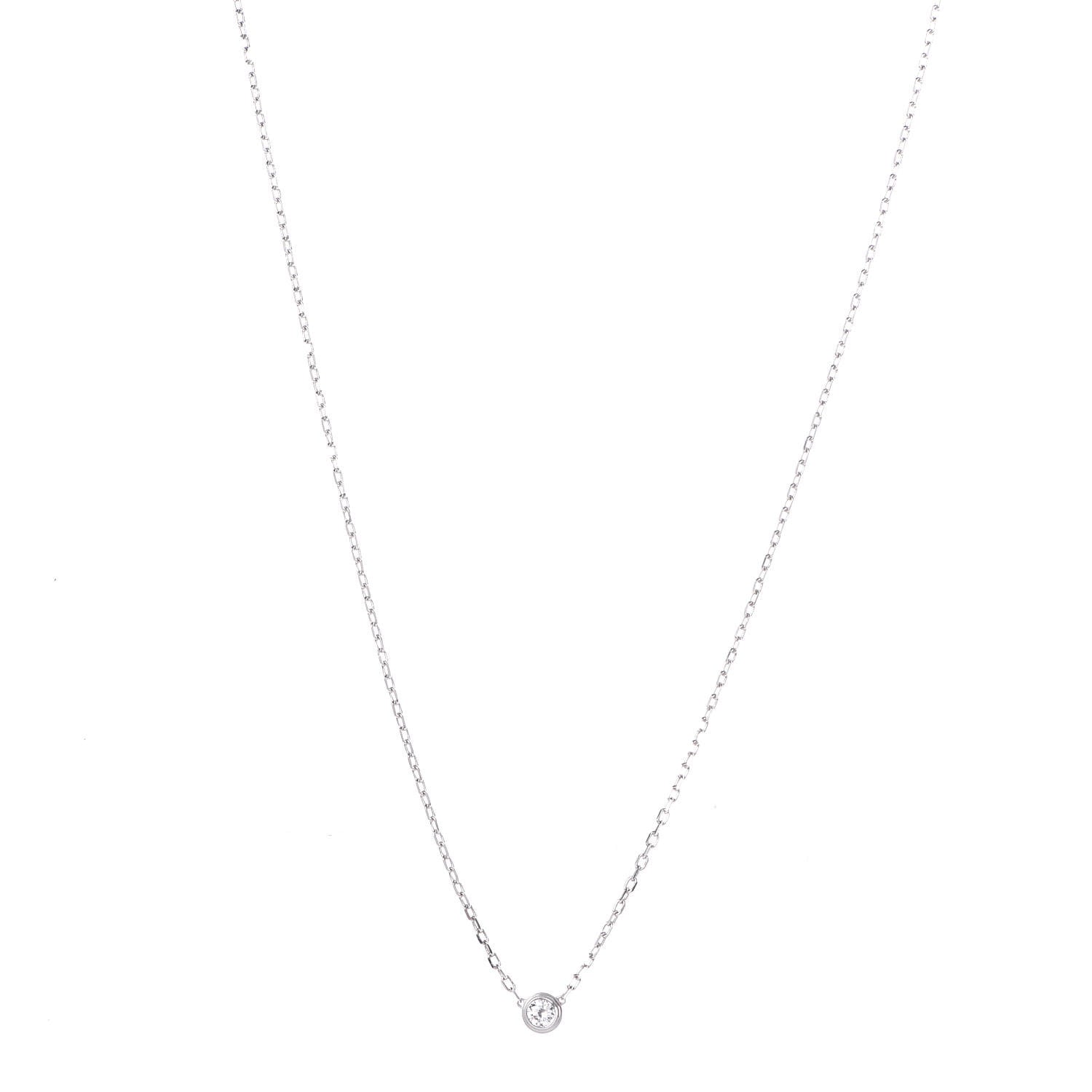 Cartier 18K White Gold Diamond SM D'Amour Pendant Necklace 1 of 6