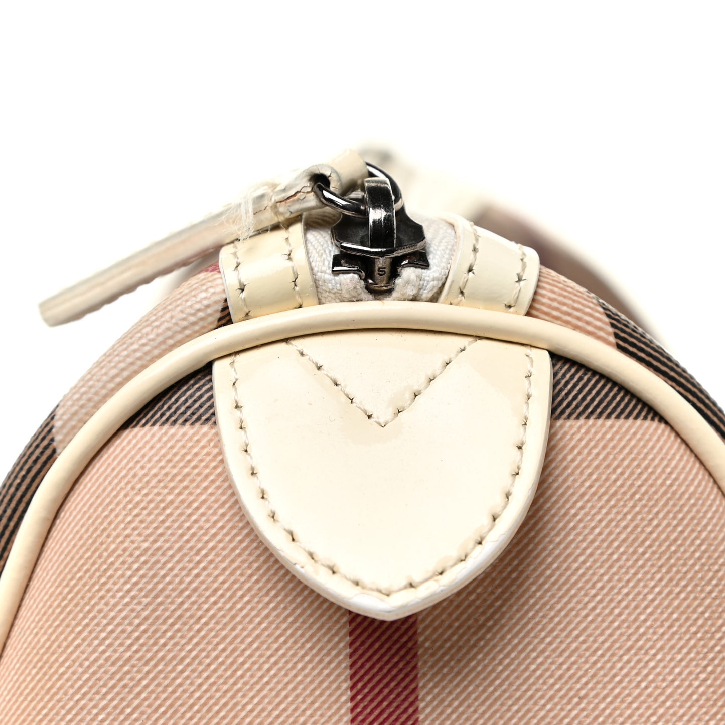 Supernova Check Patent Mini Chester Bowling Bag White