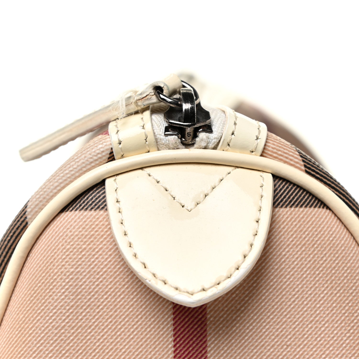 Burberry Supernova Check Patent Mini Chester Bowling Bag White 14 of 24