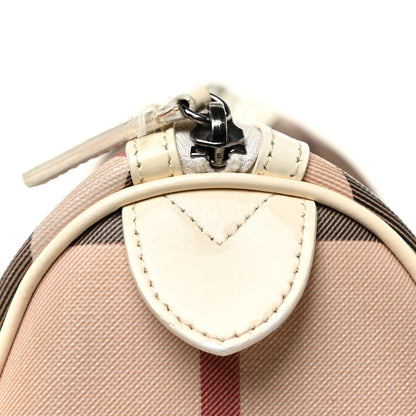 Burberry Supernova Check Patent Mini Chester Bowling Bag White 14 of 24
