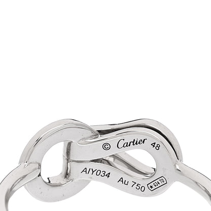 Cartier 18K White Gold Diamond Agrafe Ring 48 4.5 4 of 5