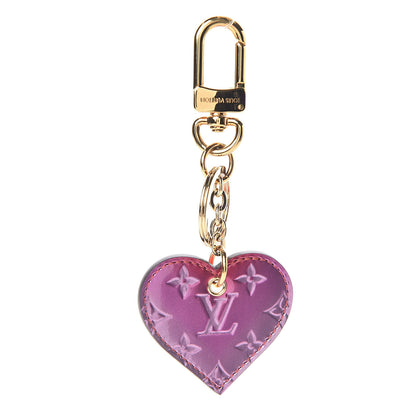 Louis Vuitton Vernis Degrade Love Lock Heart Key Holder Bag Charm Pink Red 1 of 3