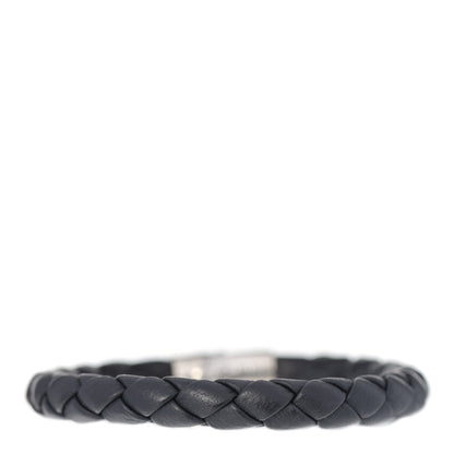 John Hardy Sterling Silver Leather 8mm Braided Bamboo Station Bracelet Black 3 of 7