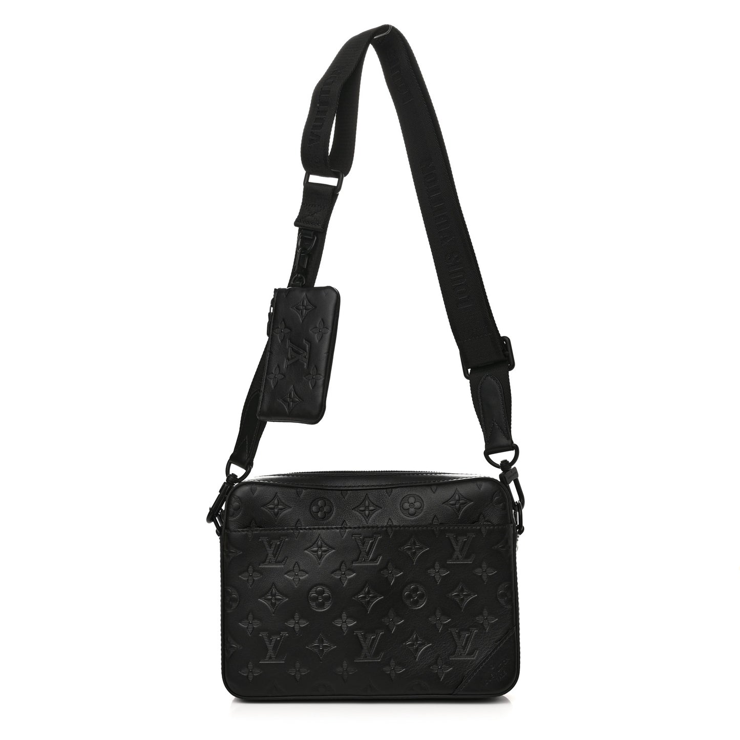 Calfskin Monogram Shadow Duo Messenger Black