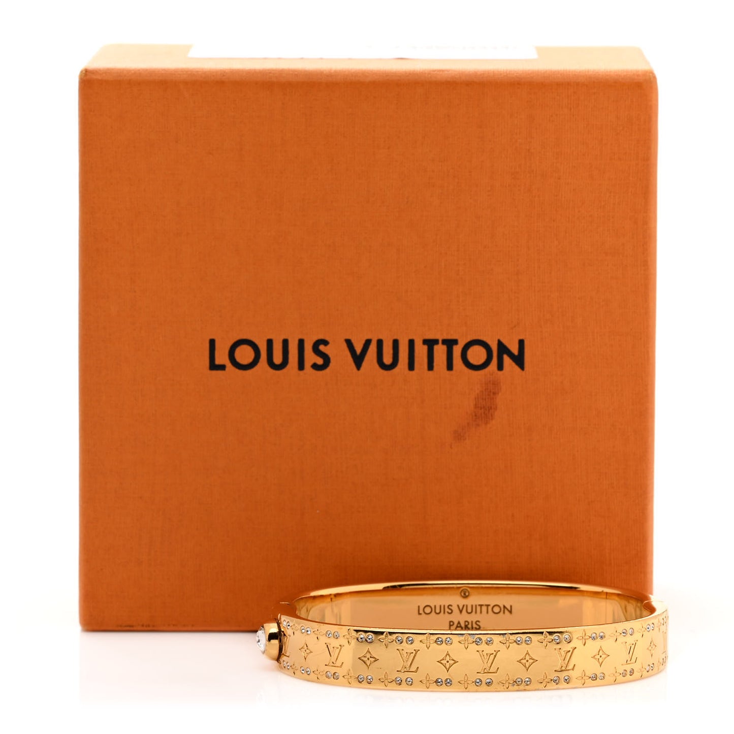 Brass Crystal Monogram Nanogram Strass Cuff S Gold