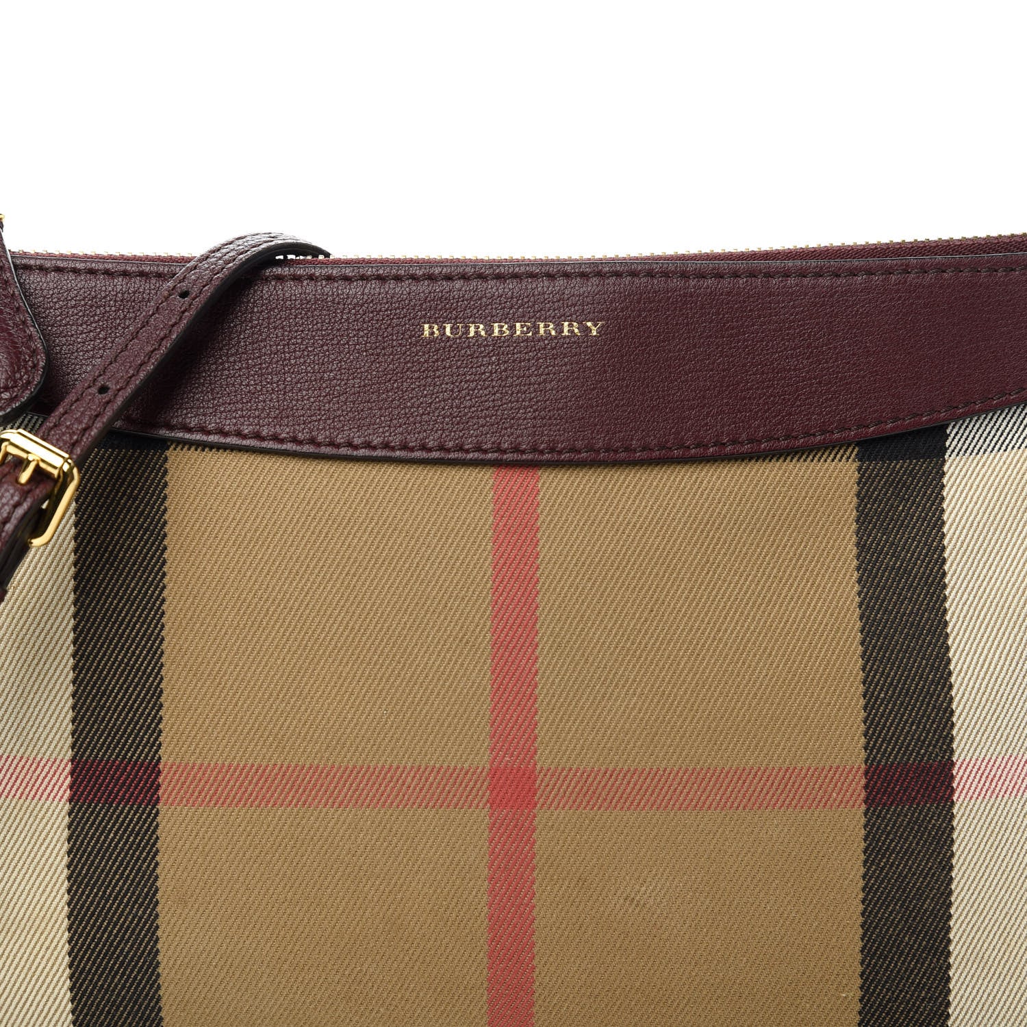 Burberry House Check Derby Peyton Crossbody Clutch Bag Mahogany Red 10 of 10