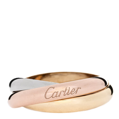 Cartier 18K Pink Yellow White Gold Classic Trinity Ring 60 9 1 of 5
