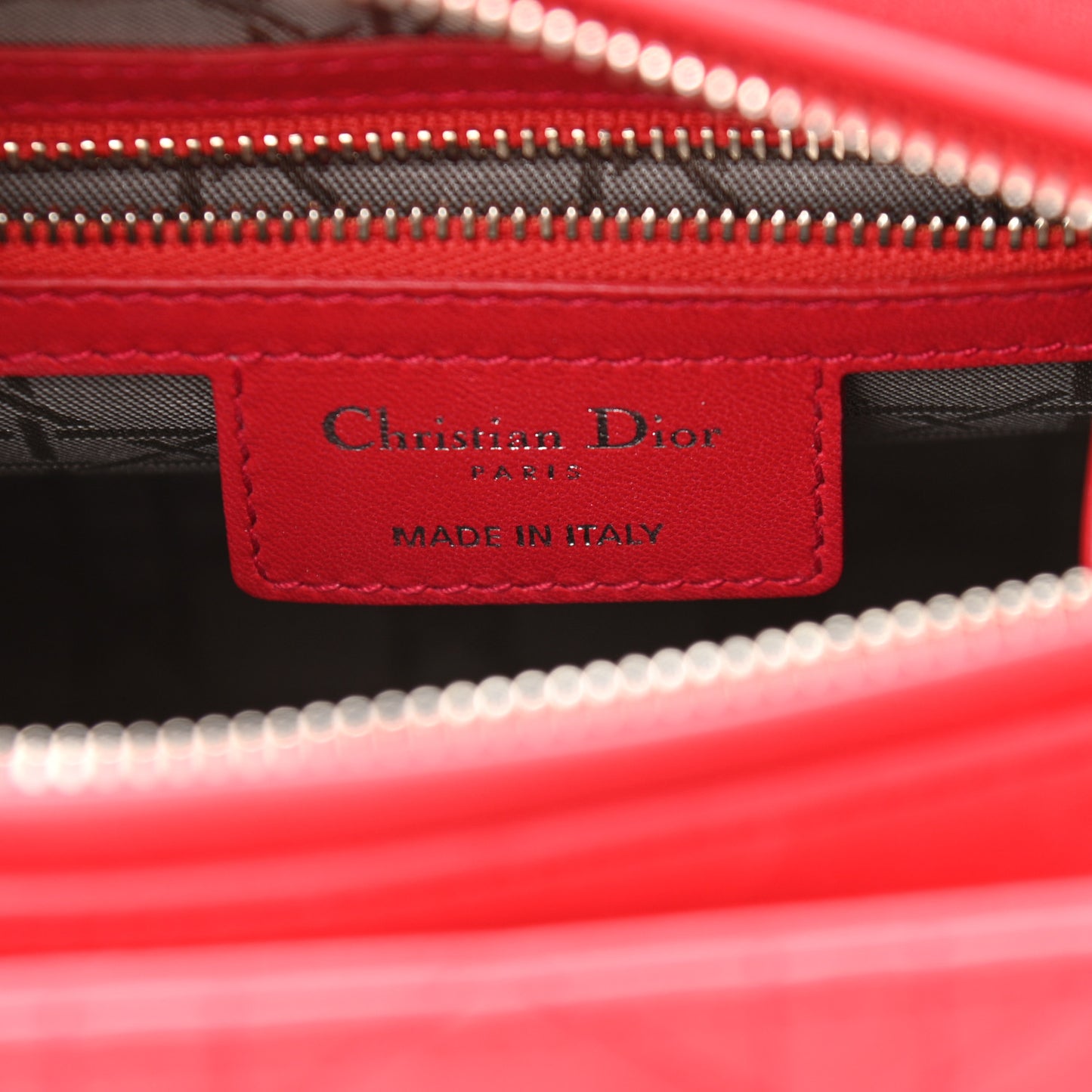 Lambskin Cannage Medium Lady Dior Red